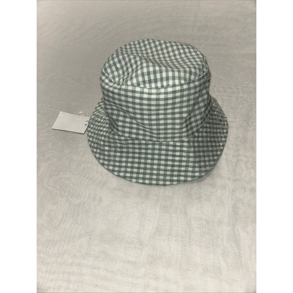 Gingham Wide Brim Lightweight Green & White Women's Bucket Hat Forever 21